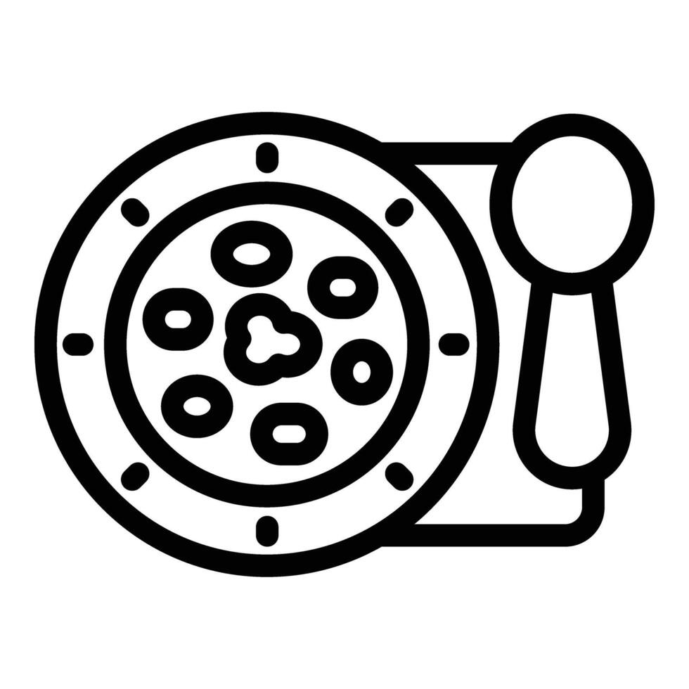 ukrainien la gastronomie soupe icône contour vecteur. betterave traditionnel bouillon vecteur
