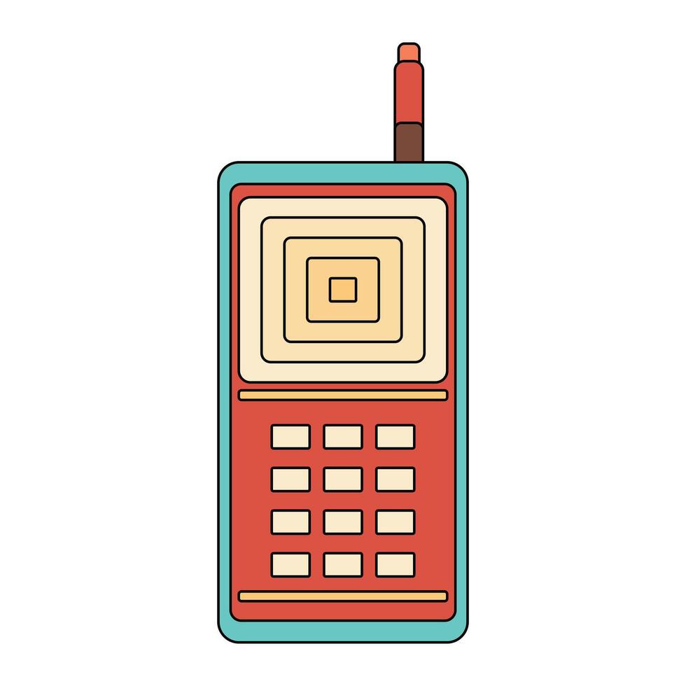 rétro Téléphone, ancien Téléphone isolé sur blanc Contexte vecteur