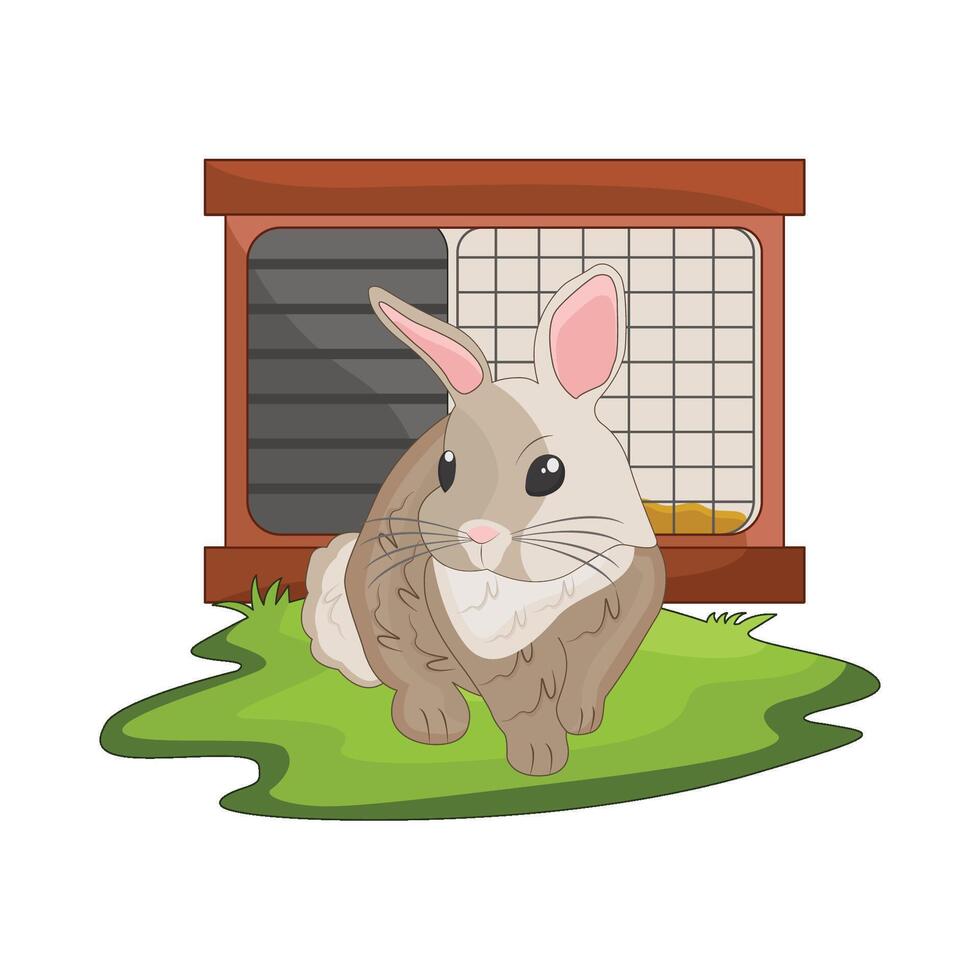 illustration de lapin cage vecteur