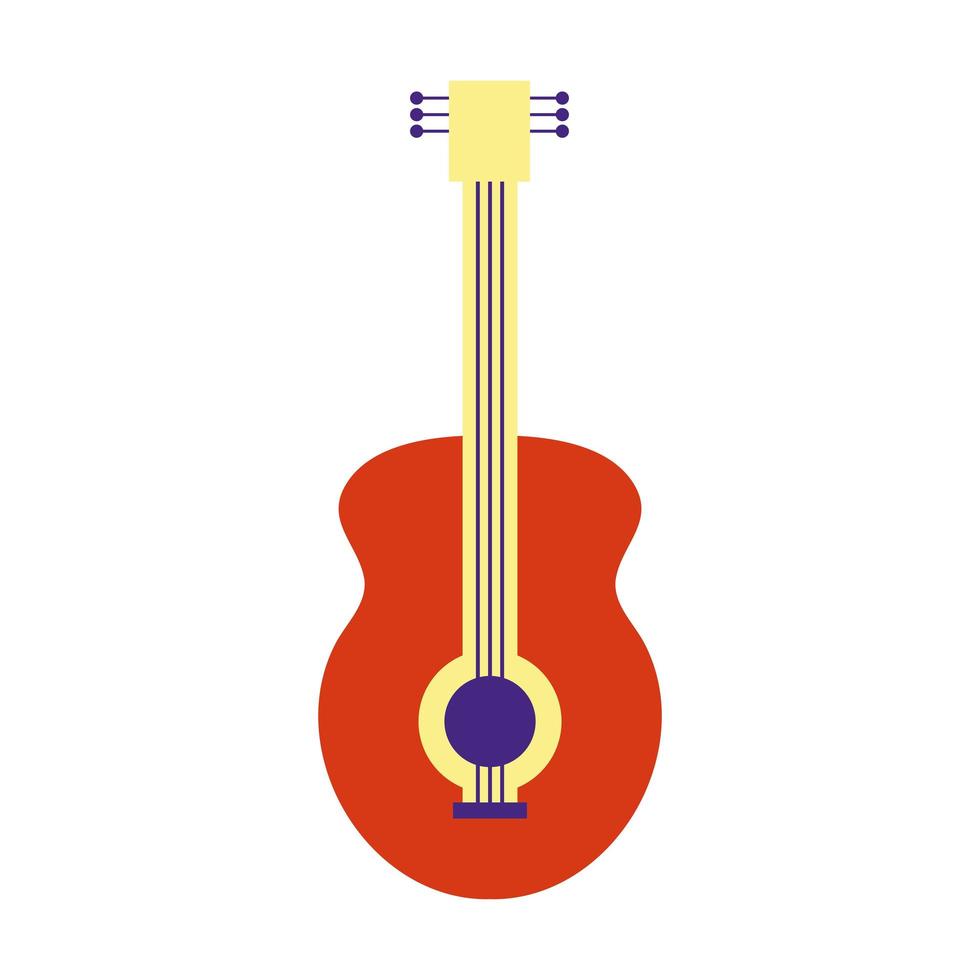 conception de vecteur d'icône de style plat d'instrument de guitare