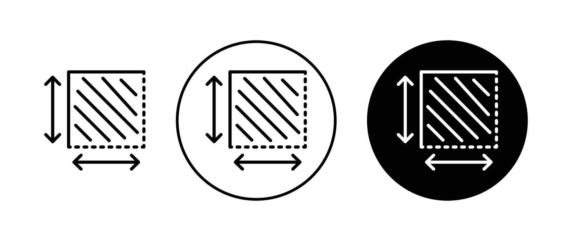 zone et dimension icône vecteur