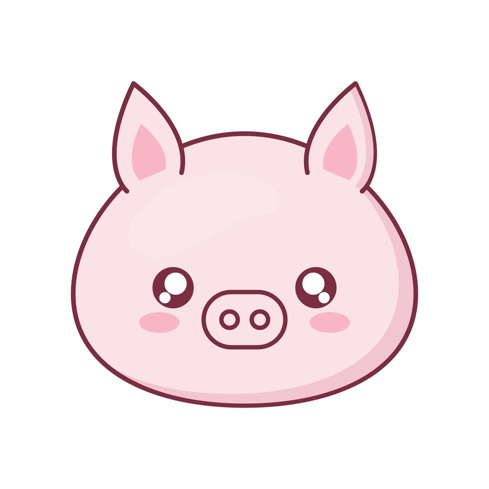 conception de vecteur de dessin animé animal cochon kawaii