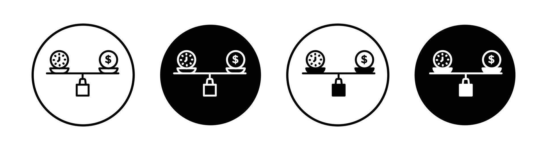temps et argent échelle icône vecteur