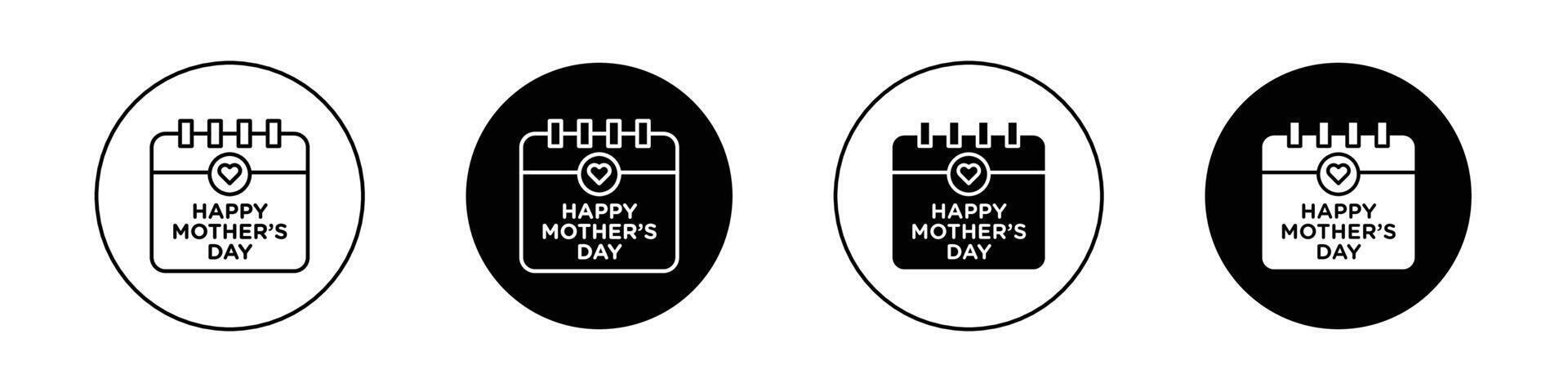 les mères journée calendrier icône vecteur