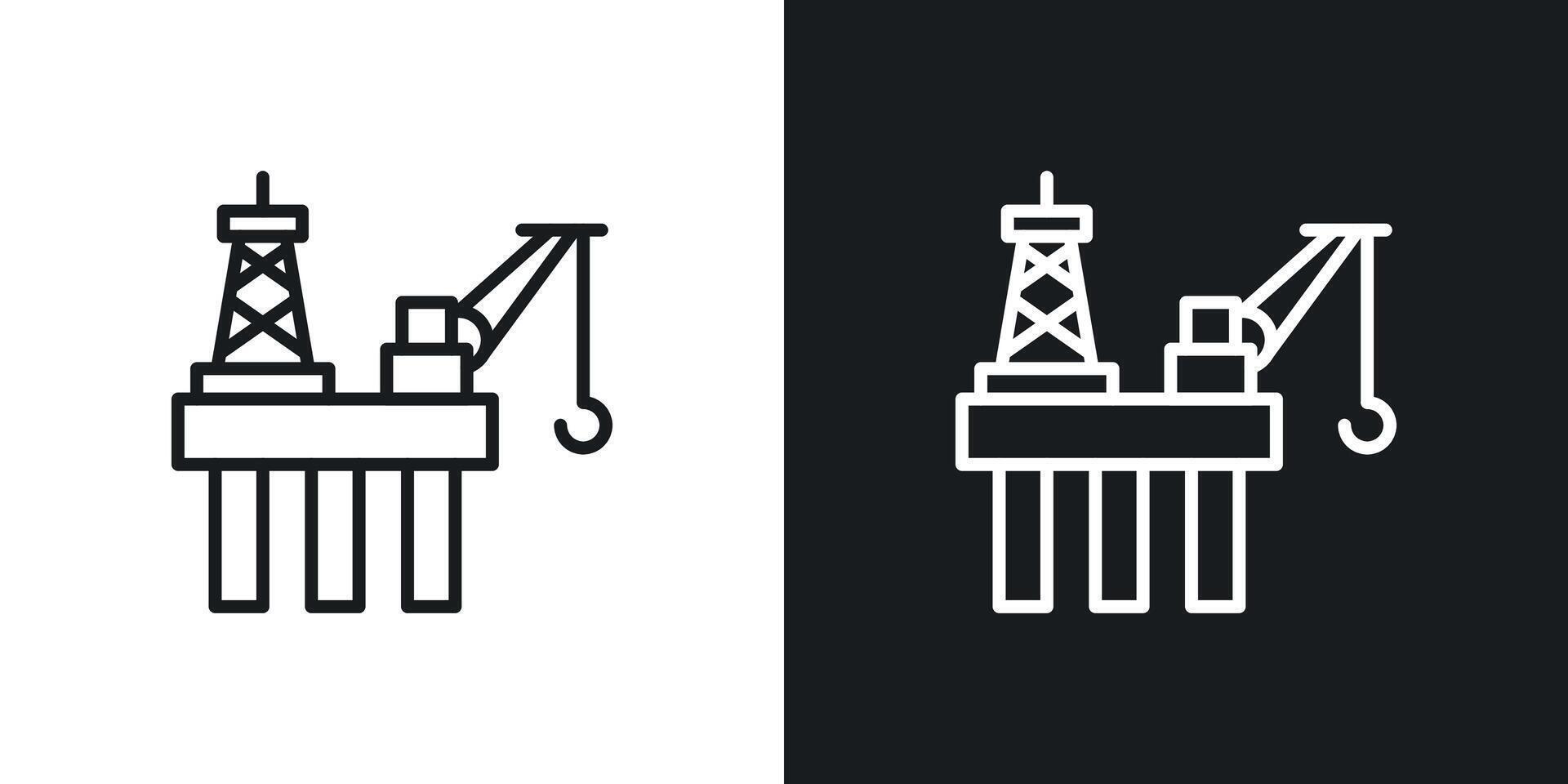 icône de plate-forme pétrolière vecteur