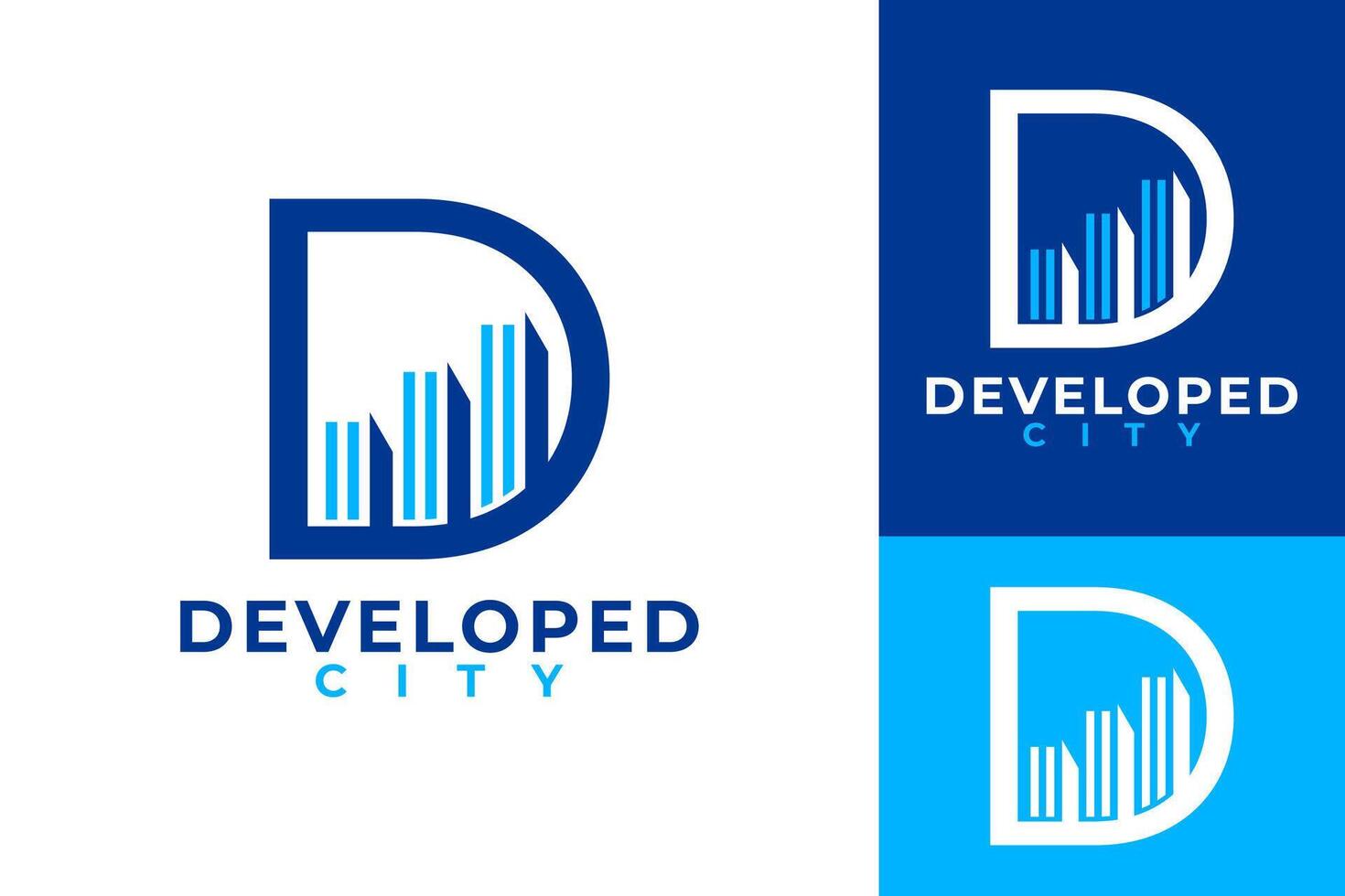 développer ville lettre ré logo conception vecteur