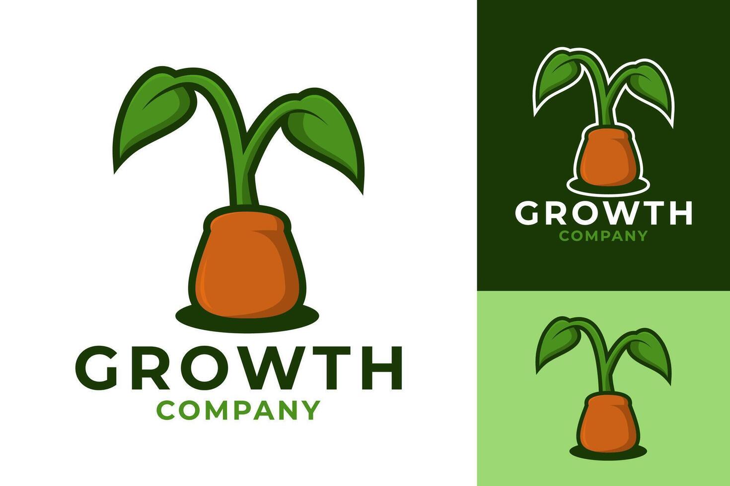 croissance grandir entreprise arbre plante logo conception vecteur