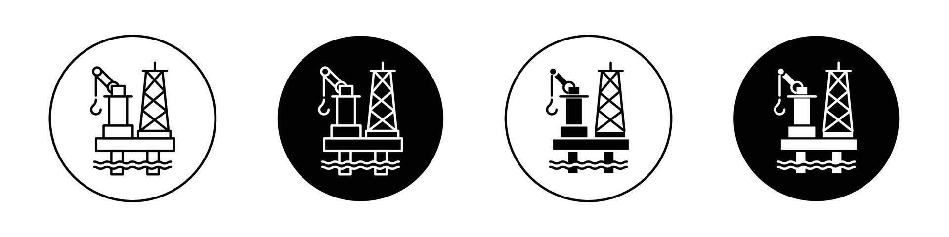 icône de plate-forme pétrolière vecteur