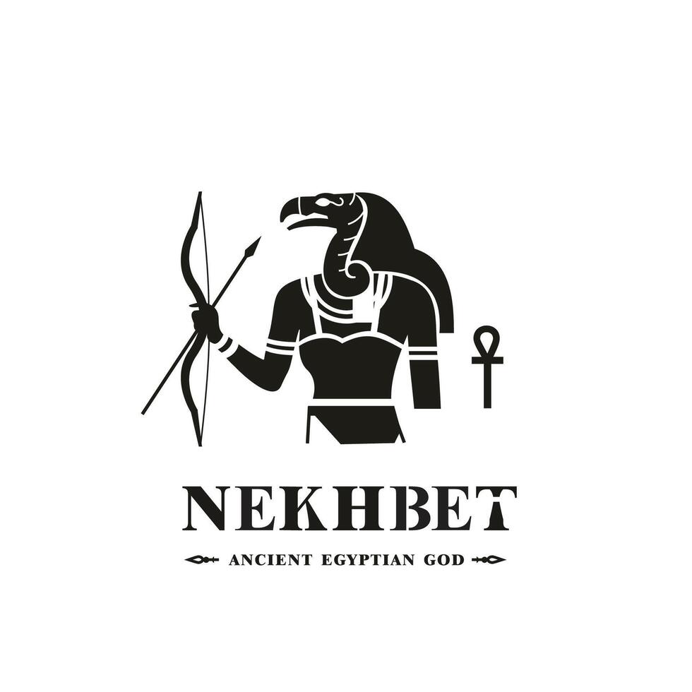 ancien égyptien Dieu nekhbet silhouette, milieu est Dieu logo vecteur