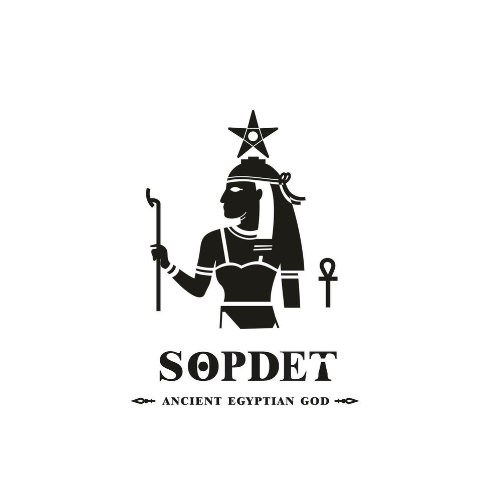 ancien égyptien Dieu sopdet silhouette, milieu est Dieu logo vecteur