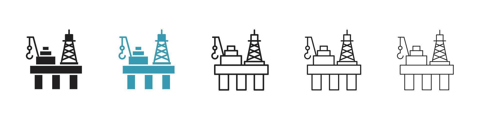 icône de plate-forme pétrolière vecteur