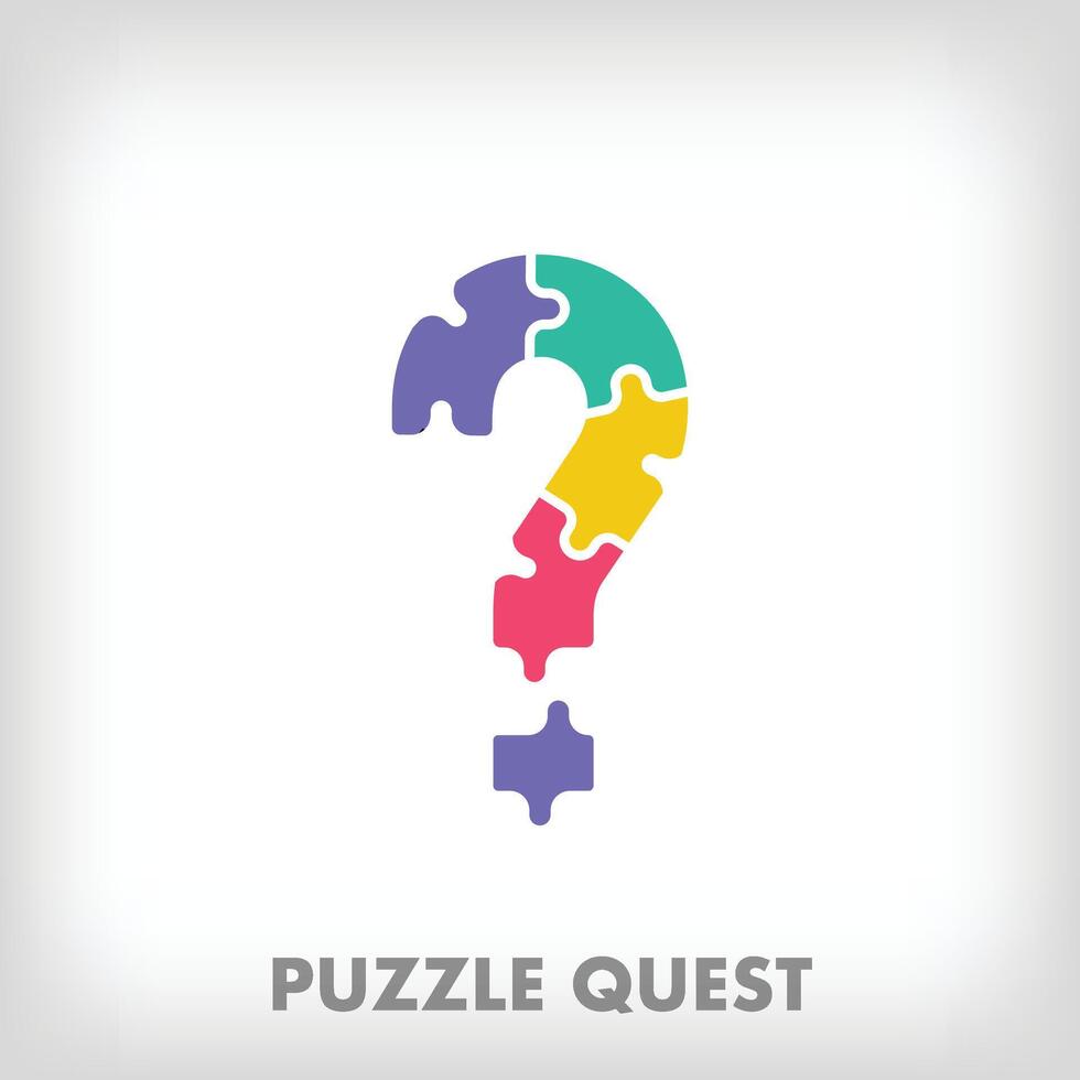 Créatif puzzle quête logo. unique Couleur transitions. éducation et en train de lire et croissance étape logo modèle. vecteur