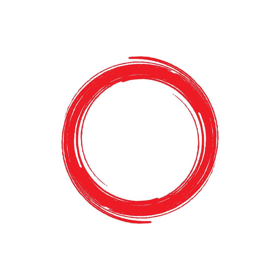 enso Zen accident vasculaire cérébral rouge cercle Japonais brosse symbole vecteur illustration.
