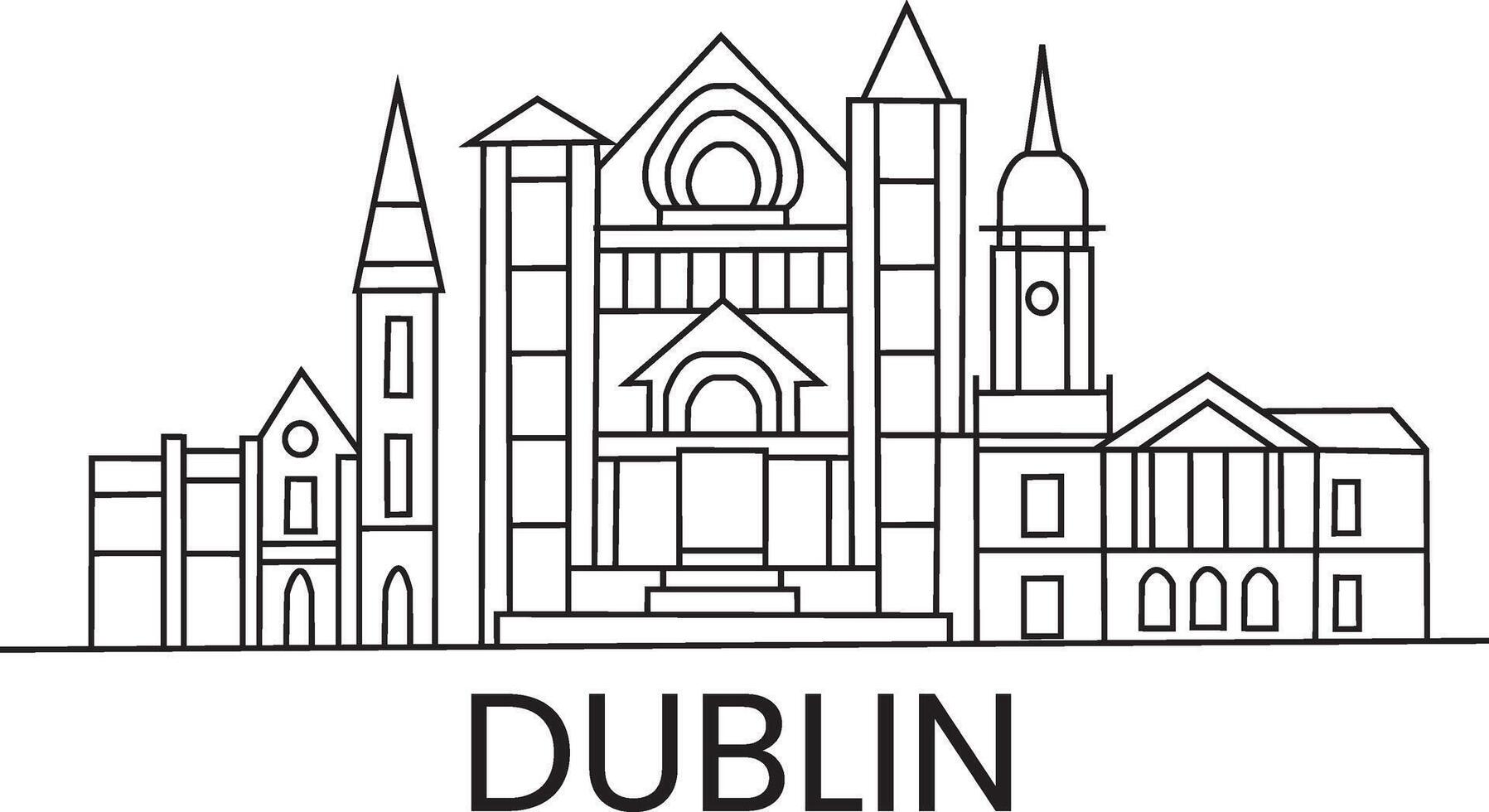 Dublin ville ligne dessiner gratuit vecteur