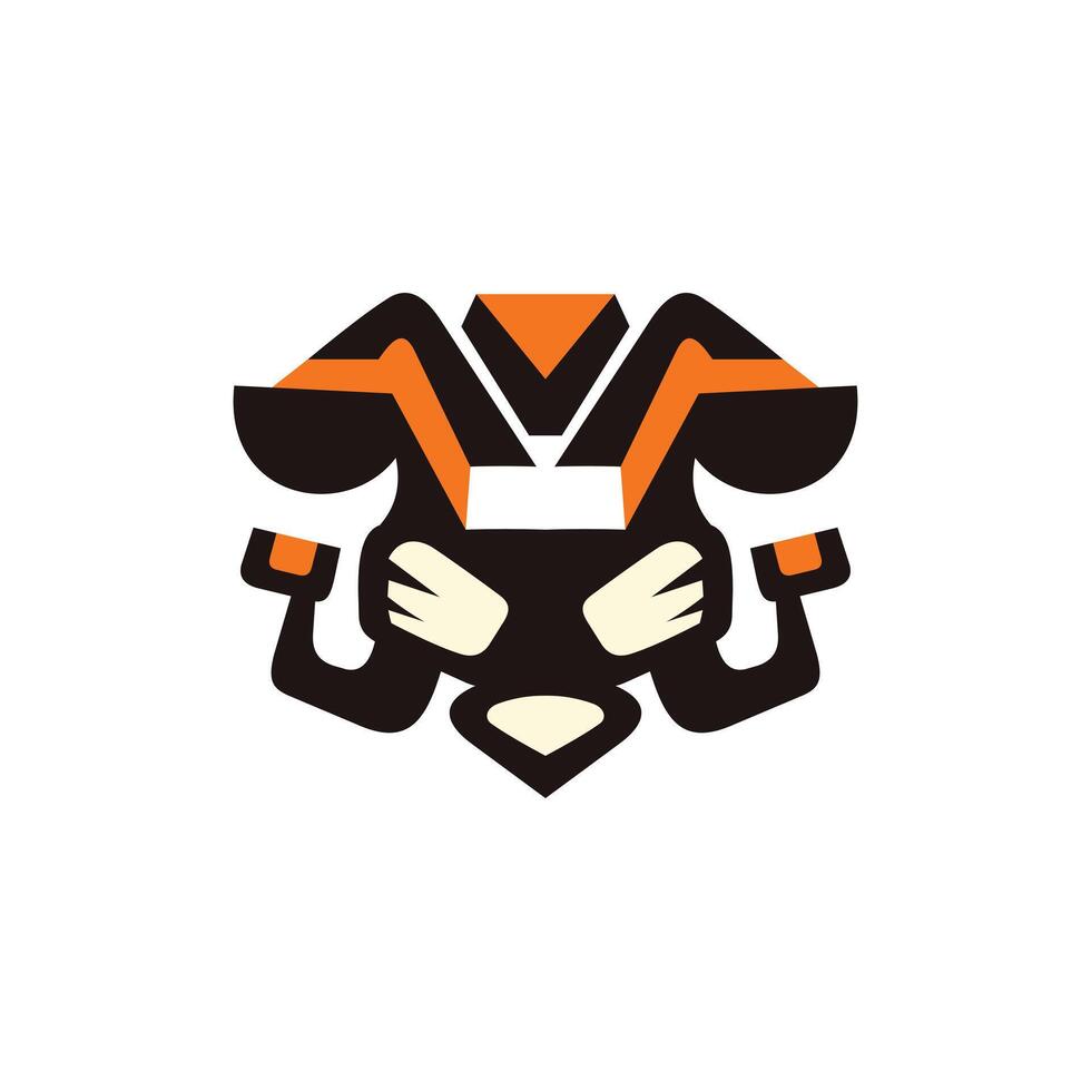 Facile tigre tête illustration logo conception, abstrait animal tigre tête logo pour votre conception vecteur