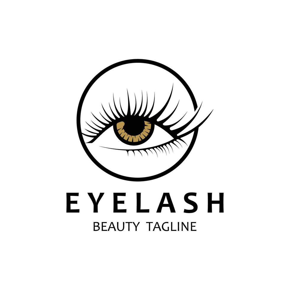 magnifique et luxueux et moderne aux femmes cils et les sourcils logo. logo pour entreprise, beauté salon, se maquiller, cil magasin. vecteur