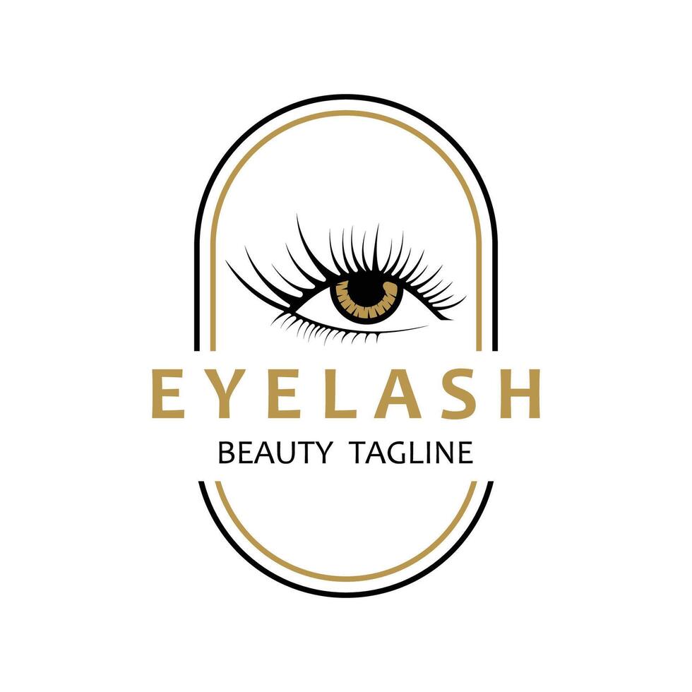 magnifique et luxueux et moderne aux femmes cils et les sourcils logo. logo pour entreprise, beauté salon, se maquiller, cil magasin. vecteur