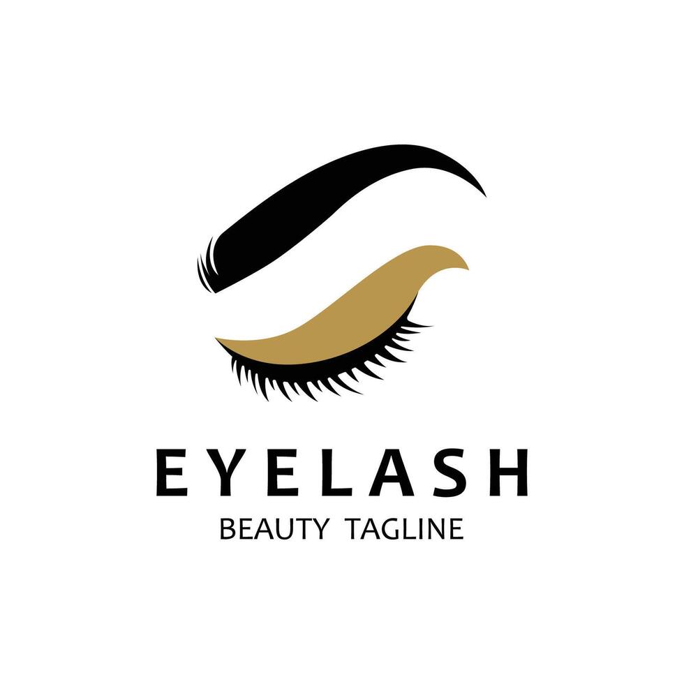 magnifique et luxueux et moderne aux femmes cils et les sourcils logo. logo pour entreprise, beauté salon, se maquiller, cil magasin. vecteur