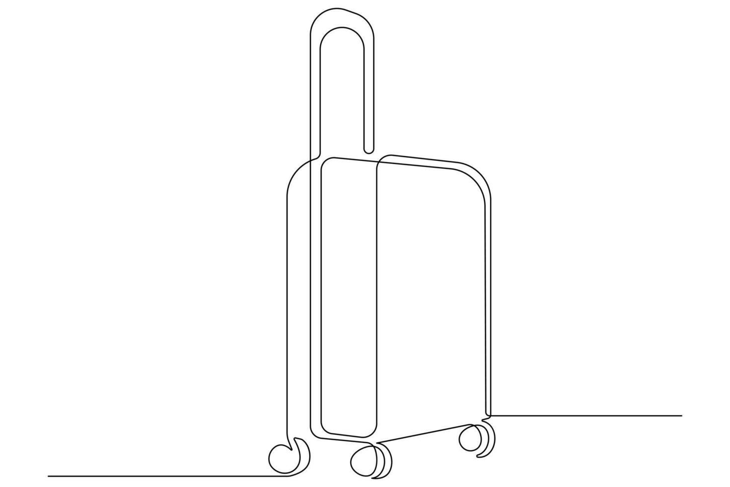 continu un ligne art dessin de les valises, bagage conception contour vecteur illustration