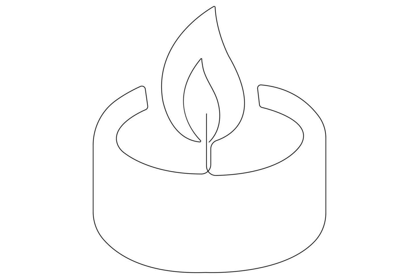 continu Célibataire ligne art dessin de bougie lumière symbole et contour vecteur illustration