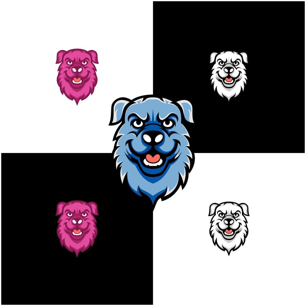 chien mascotte icône logo conception vecteur