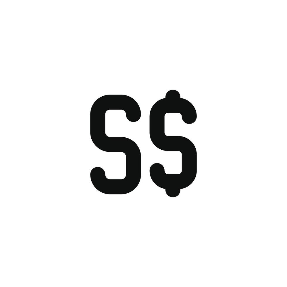 Singapour dollar icône isolé sur blanc Contexte vecteur