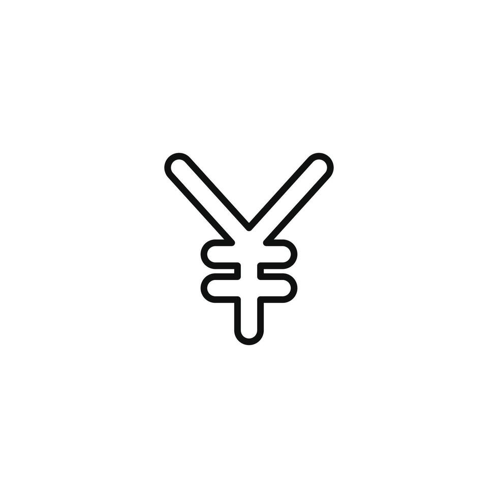 yen ligne icône isolé sur blanc Contexte vecteur