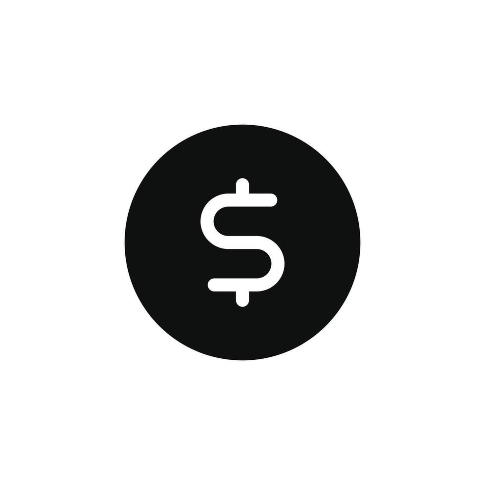 dollar icône isolé sur blanc Contexte vecteur