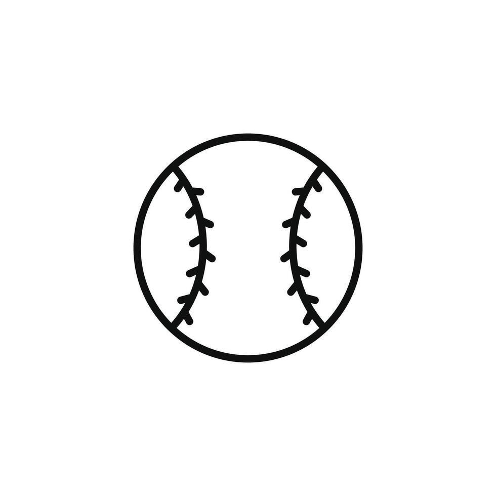 base-ball ligne icône isolé sur blanc Contexte vecteur