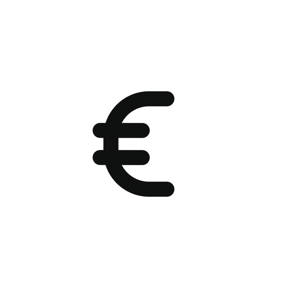 euro icône isolé sur blanc Contexte vecteur