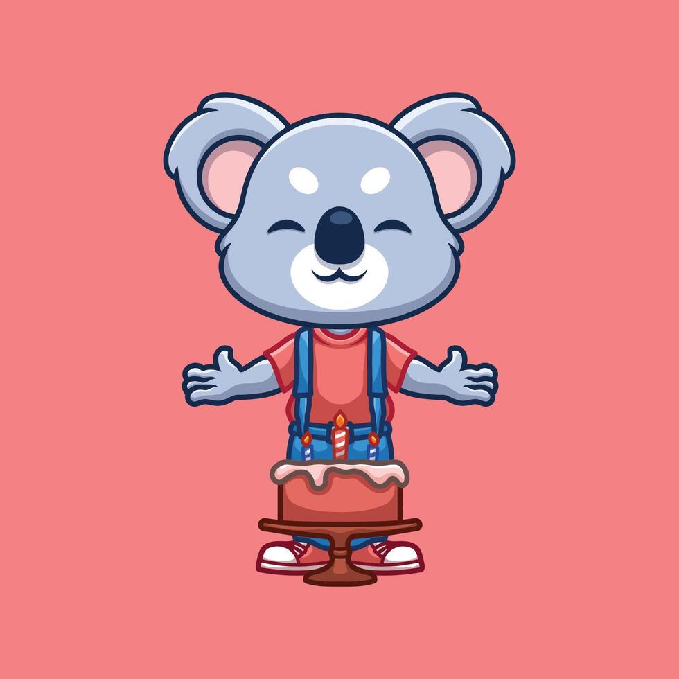 anniversaire koala dessin animé personnage vecteur