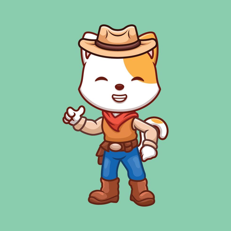 cow-boy blanc dessin animé illustration vecteur