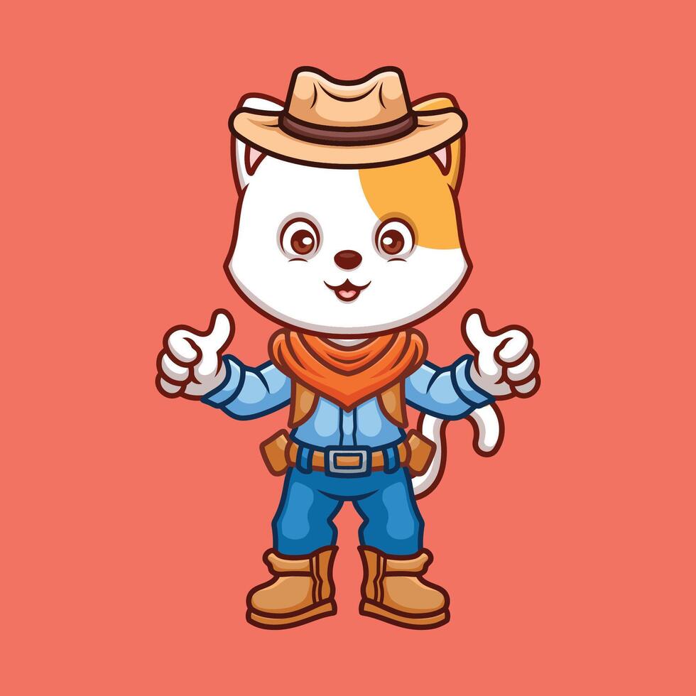 cow-boy blanc dessin animé illustration vecteur