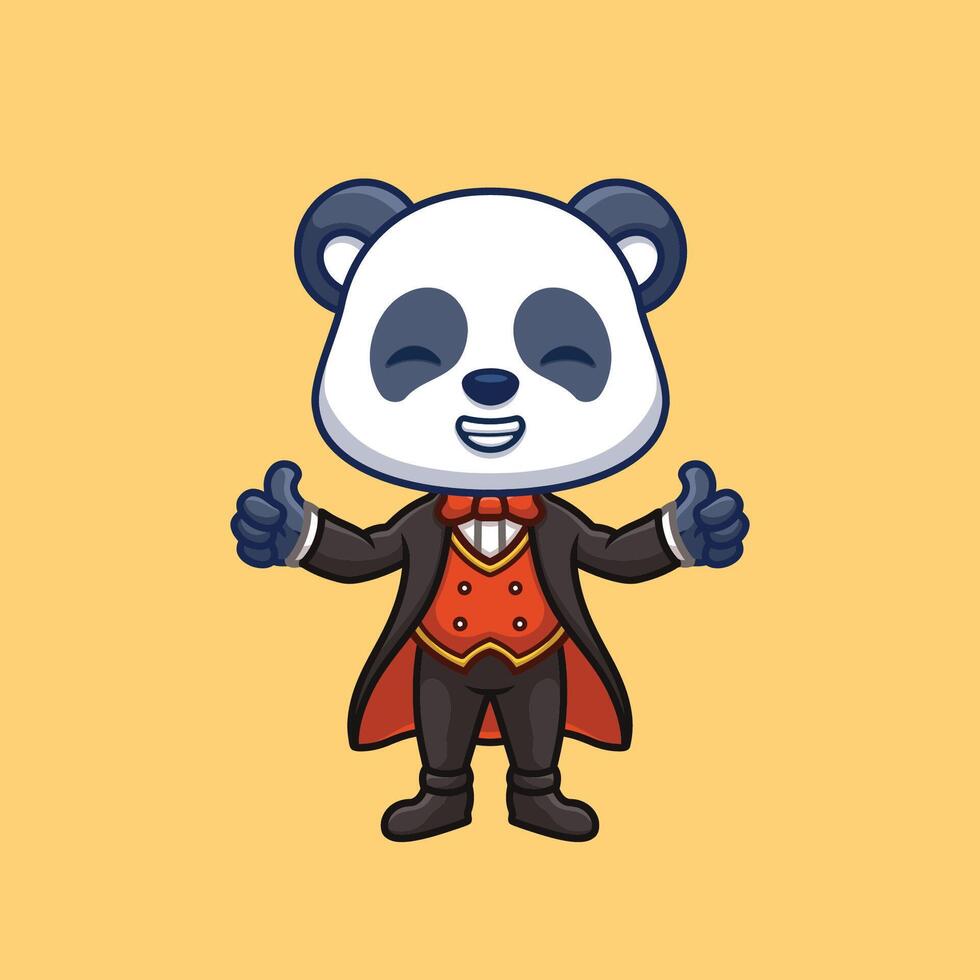 magicien Panda mignonne dessin animé vecteur