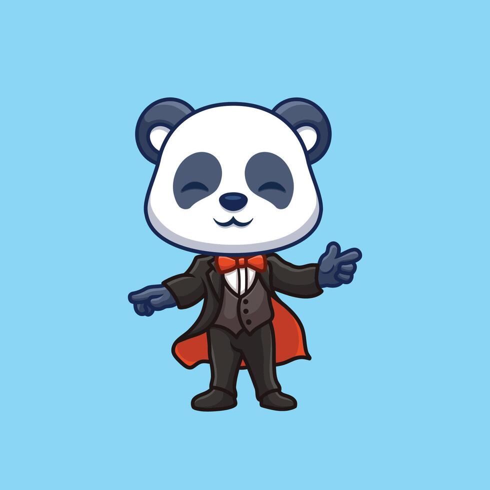 magicien Panda mignonne dessin animé vecteur