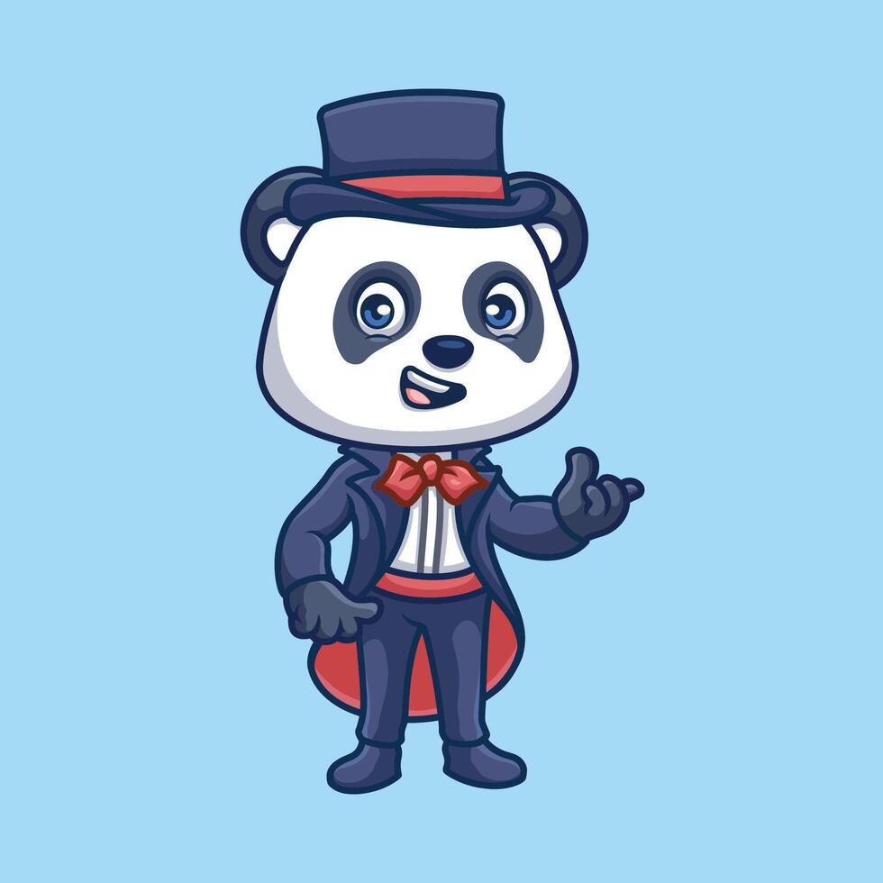 magicien Panda mignonne dessin animé vecteur