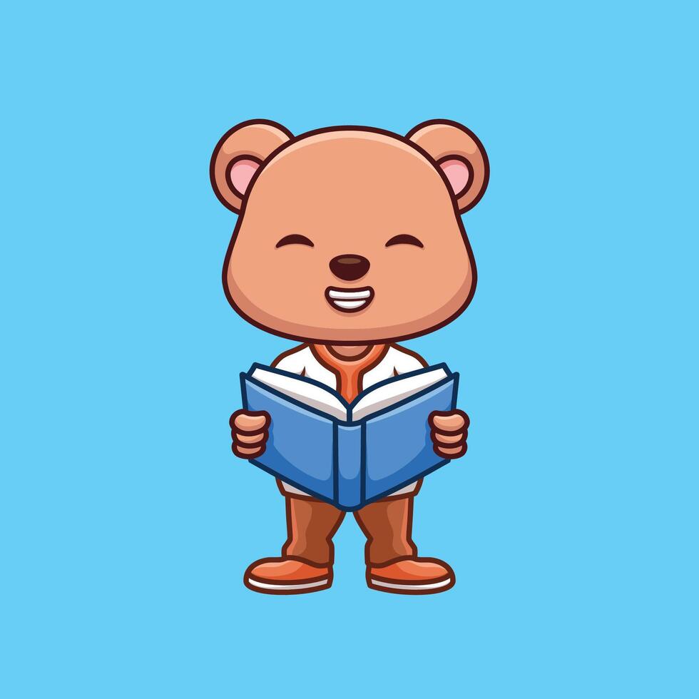 prof ours mignonne dessin animé personnage vecteur