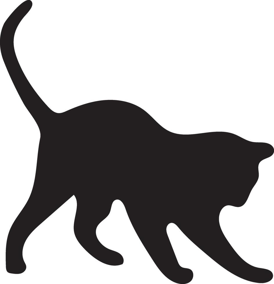 chat vector logo design.vector chat silhouette vue côté pour logos rétro, isolé sur fond blanc