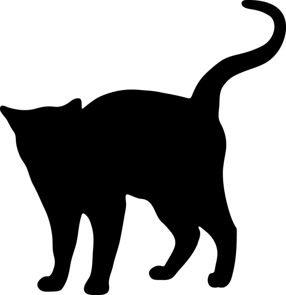 chat vector logo design.vector chat silhouette vue côté pour logos rétro, isolé sur fond blanc