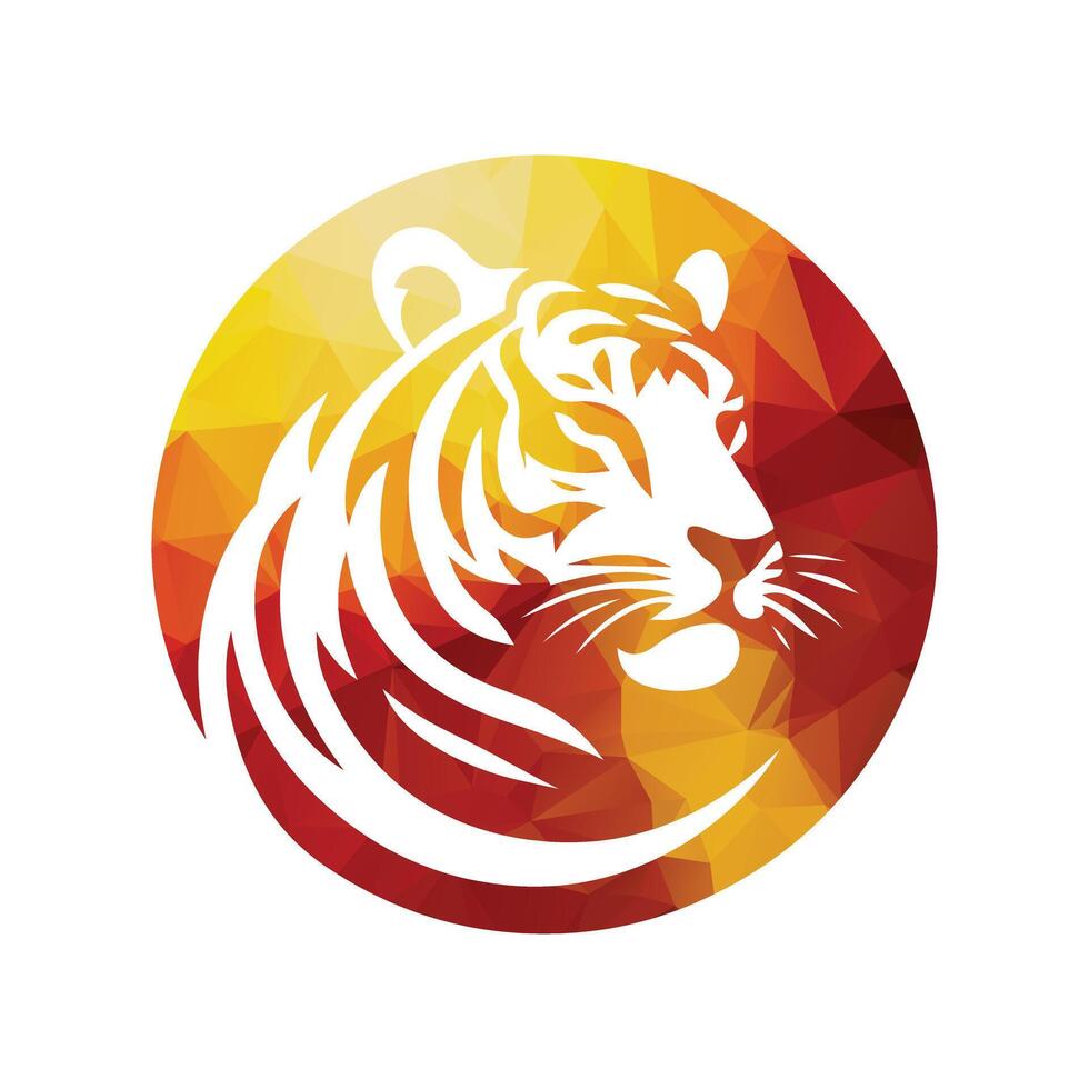 illustration vectorielle de tigre rugissant logo design vecteur