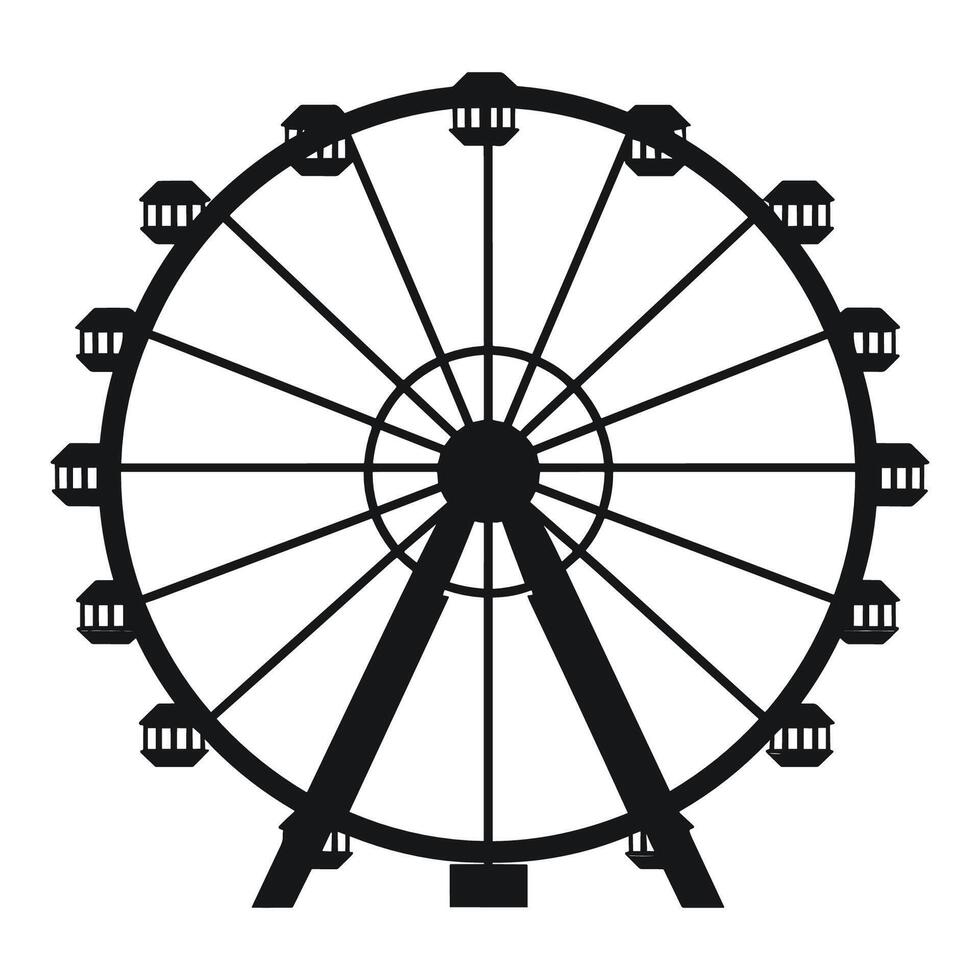 ferris roue vecteur silhouette illustration.