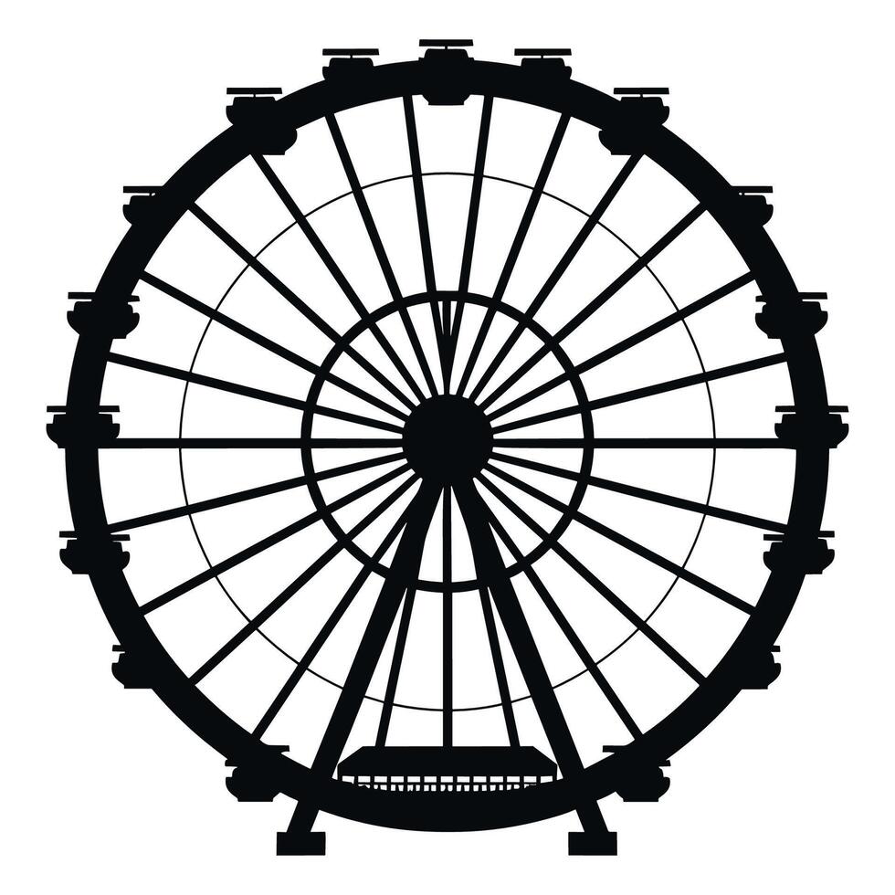 ferris roue vecteur silhouette illustration.