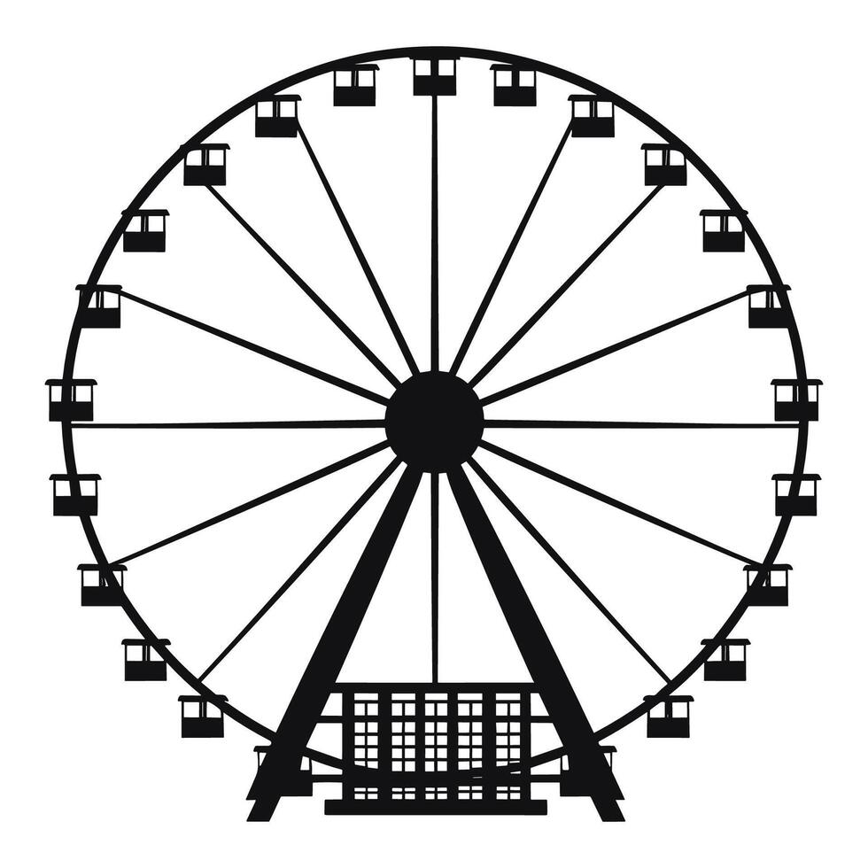 ferris roue vecteur silhouette illustration.