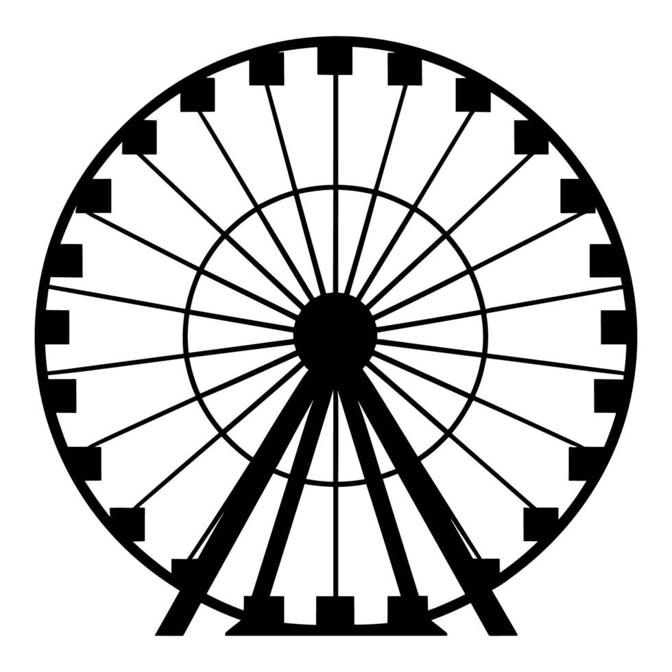 ferris roue vecteur silhouette illustration.