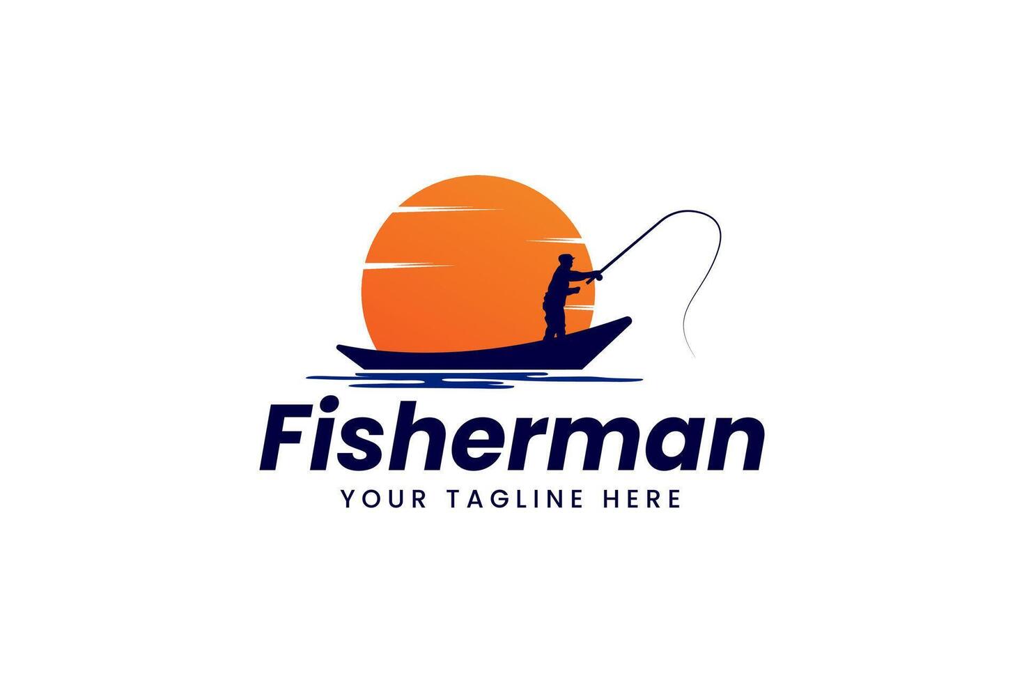 pêcheur logo vecteur icône illustration