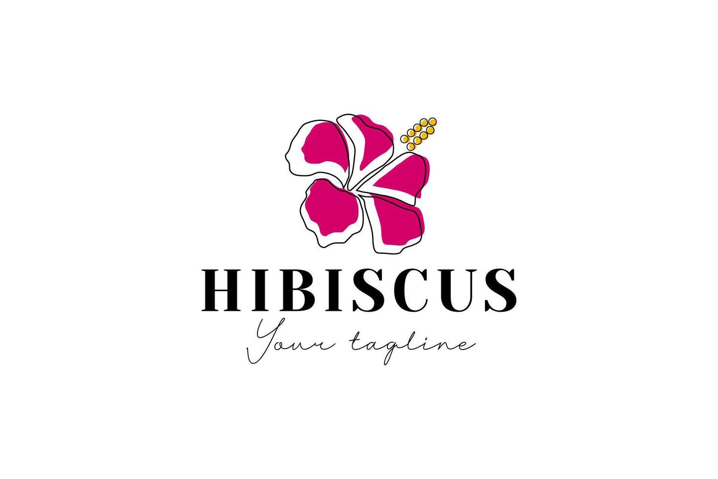 hibiscus logo vecteur icône illustration