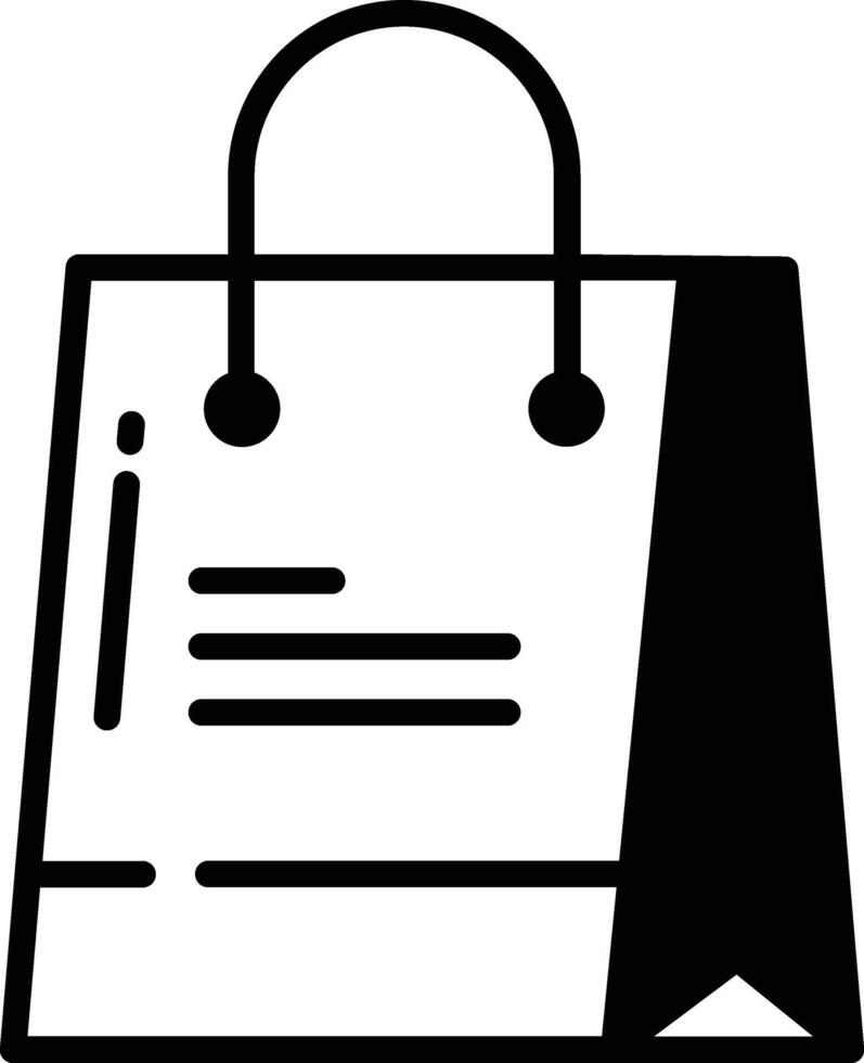 main sac glyphe et ligne vecteur illustration