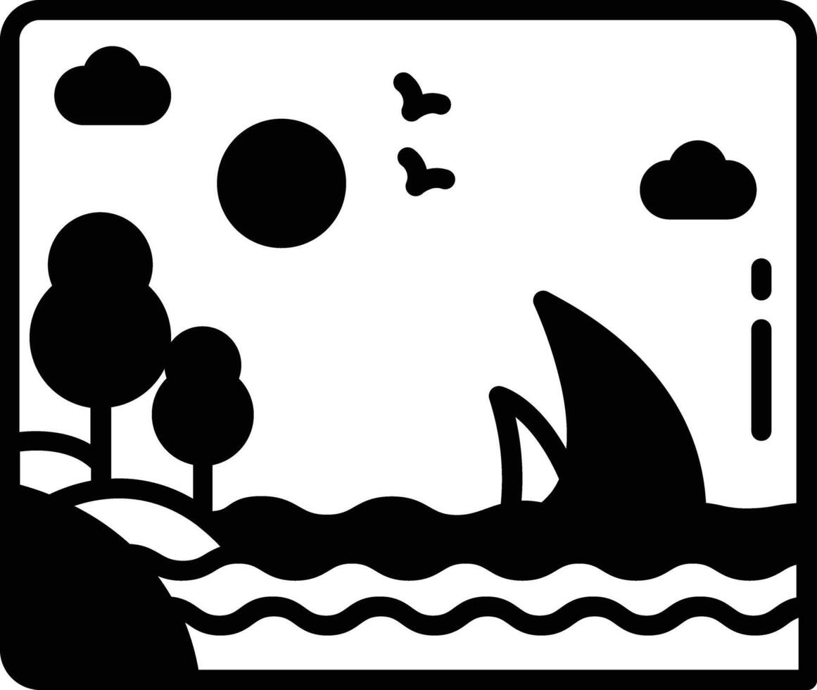 plage glyphe et ligne vecteur illustration