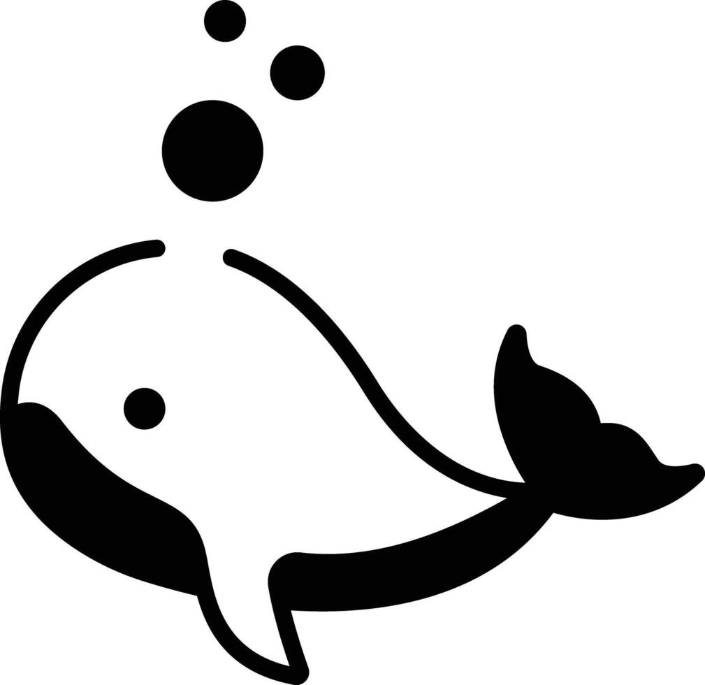 baleine glyphe et ligne vecteur illustration