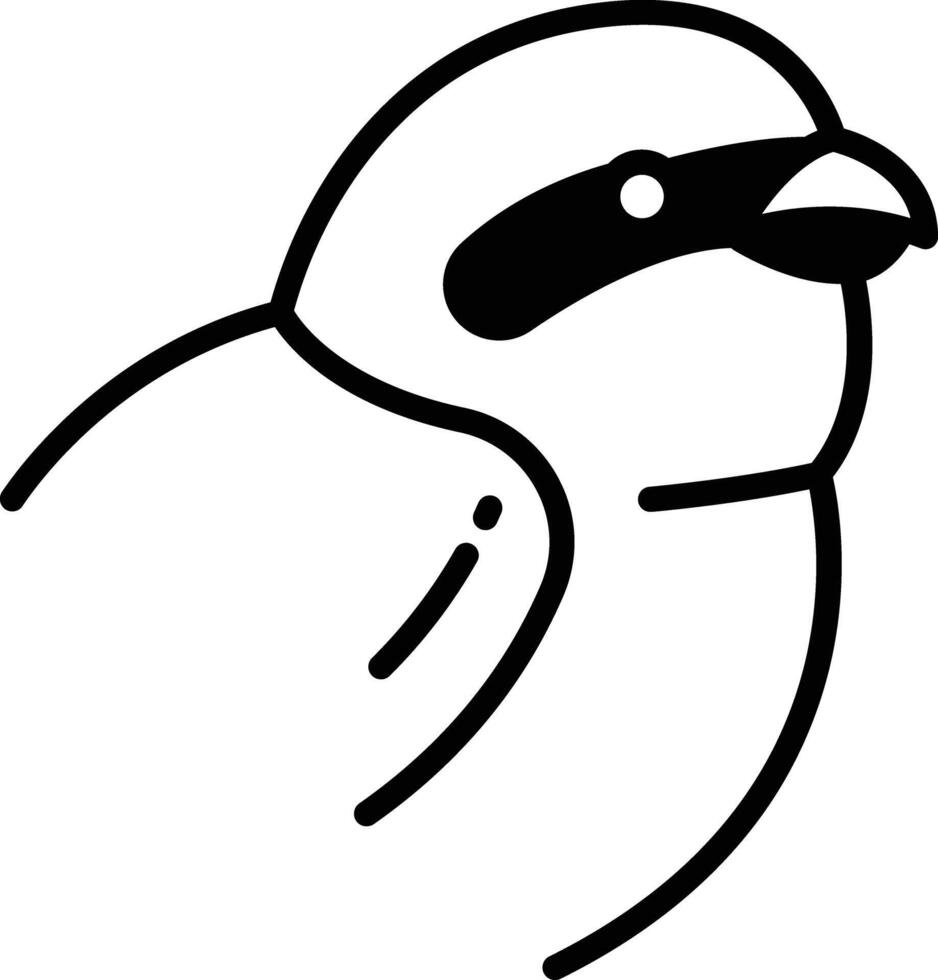 pie oiseau glyphe et ligne vecteur illustration